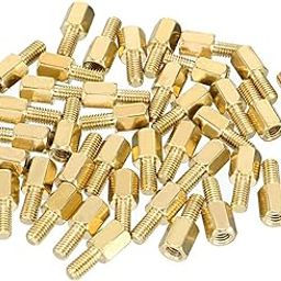uxcell 40pcs M3 6+6mm Female Male Thread Brass Hex Standoff Spacer Screws PCB Pillar-picture-17