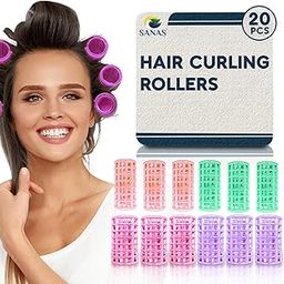 Sanas Hair Rollers Plastic 20 Pcs Snap On Random Colour Curlers for Hairdressing Styling for Girls & Women No Heat Wave Hair Curlers Snap On Rollers Self Grip Rollers Curlers for DIY 20 Pcs (Plastic)-image-24