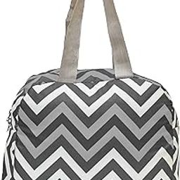 Allo Lunch Bag for Office, School & College, Washable Unisex Tiffin Bag for Men, Women & Kids, Lightweight, Leakproof, Water and Dust Resistant Multipurpose Lunch Bag, 5 litres, Grey Chevron-picture-26