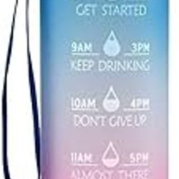 COEUS® Motivational Water Bottle | Time Marker, Leakproof, Durable | Non-Toxic | Bottle for Office, School Gym, Home (Multicolour, 1000ML) (Pack of 1)-image-14