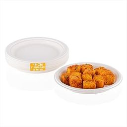 Clazkit 7 Inch Round (50 Pc) Bagasse Plates - Bamboo-Like Party Pack, Biodegradable Eco-Friendly Alternative to Plastic or Paper-image-2