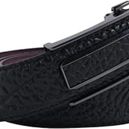 The Regent Black: Exquisite No-Hole Pure Leather Belt For Mens - Crocodile Texture | Sleek Matte Black Finish | Adjustable Universal Fit | Symmetrical Buckle Design | Auto lock I Formal & Casual Wear-54
