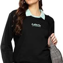 Womens Long Sleeve Oversized Polo T-Shirt-image-61