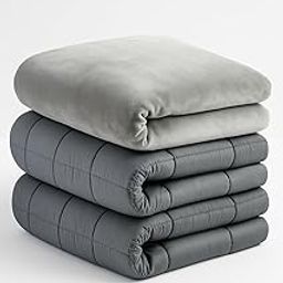 Cottington Lane Weighted Blanket for a Adult - 48" x 78"(20Lbs Or 9.2 Kg) - Calm, Sleep Better and Relax Naturally. Adult Full Size_Grey Blanket + Dark Grey Cover-12