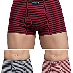 Men’s Premium Cotton Inner Elastic Fashion Striped Semi Long Trunk| Striped Trunk for Men |Regular fit Striped Semi Long Trunk for Men | Colors and Stripes May Vary | Pack of 3-picture-9