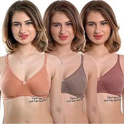 Women's Cotton Non-Padded Wire Free Full Coverage Bra Multicolored-41