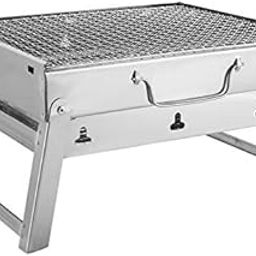 Stainless Steel Bbq Foldable And Portable Picnic Barbeque Tandoori Grill Box (Large) - Free Standing, Charcoal-6