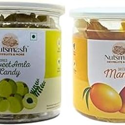 Nutsmash Healthy Dehydrated Fruits Combo of sugar sweet Amla Candy 200G and Chia-200G-image-42