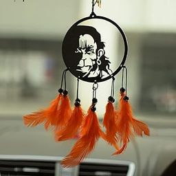 NJ VILLA Fancy Lord Hanuman car Hanging car Rear View Mirror Decor Ornament Accessories Good Luck Dream Catcher Positive Vibes Balcony,Gift, car, Wind Chimes, Room (Hanuaman Dream Catcher)-image-54