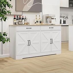 SSK ENTERPRISES Multipurpose Sideboard Storage Cabinet with 2 Drawer Display Unit for Bedroom Home Living Room 2 Drawers- 2 Door Accent Cabinet, (White)-image-3