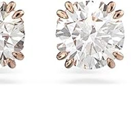 Constella Stud Earrings, Round Cut, White, Rose Gold-Tone Plated For Women-12