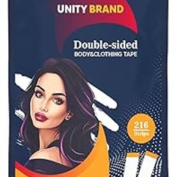 UB Unity Brand 216 Strips Double Sided Tape for Fashion, Clothing and Body Tape | All Day Strength Invisible Dress Tape for women | Gentle to stick on Skin and clothes | Transparent (216 Strips)-image-91