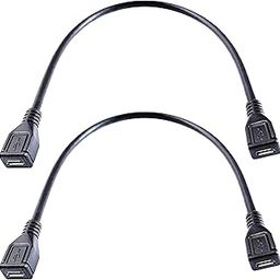 fdealz [ 2 Pieces ] Micro USB Female to Female Joiner Cable, USB 2.0 Micro 5 Pin Female to Female Socket Short Extension Adapter Cable ; Micro USB 2.0 Charging & Data Sync Adapter Cable (25 CM)-picture-28