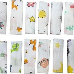 HAYGREEV Soft Baby Napkins | 100% Muslin Cotton | Set of Multi-Color Washcloths | Reusable, Eco-Friendly, Quick-Dry Towels for Newborn Boys and Girls|Pack of 12 Small - NE WCS12 Combo P1-image-37