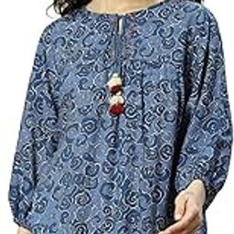Blue Liva Tiered Top for Women-image-30