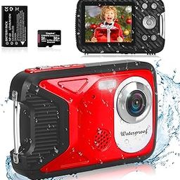 Waterproof Digital Camera with 32GB Card HD 1080P 36MP Underwater Digital Camera for Kids Teens Students Boys Girls(Red)-picture-17
