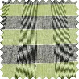Linen Shirt Fabric, 1.6 Metre, Checkered Pattern, Grey Green Black, Unstitched-image-12