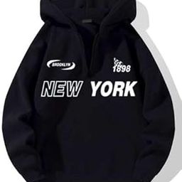 Half Zipper Printed Hoodies for Men | Men's Sweatshirt-image-80