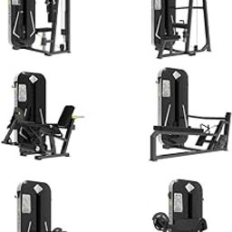 LET'S PLAY Commercial Gym Setup - LAT Pull Down, Seated Rowing, Leg Curl, Leg Extension, Pec Deck Fly, Arm Curl Machines (6 Machines)-11