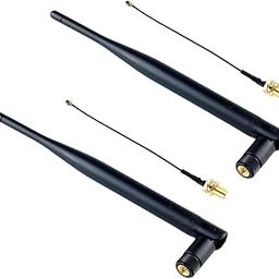 NBR 5dBi Whip Rubber Duck Omni Whip Antenna SMA Male with RG 1.13 SMA Female to UFL IPX IPEX Extension Cable 30cm for 2.4GHz 5GHz Dual Band WiFi Router 30cm- 2 Set-1