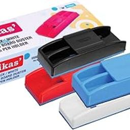 Vikas' White & Black Board Duster | Red, Black, Blue, White Color Options | Strong Plastic Eraser for Classroom, Office & Home Use | Easy Grip & Smooth Cleaning (4)-3