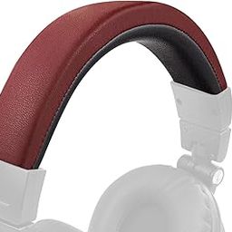 SOULWIT Protein Leather Headband Cover for Audio Technica ATH M50, M50X, M50XWH, M50XBT, M50XBT2, M50S/LE Headphones, Replacement Headstrap Pad Repair Part (Burgundy)-image-0