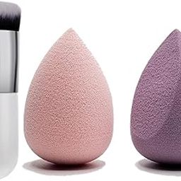 2 Pcs Makeup Sponge Set Blender Beauty Foundation Blending Sponge, Flawless for Liquid, Cream, and Powder, Multi-colored Makeup Sponges and Round Makeup Brush-29