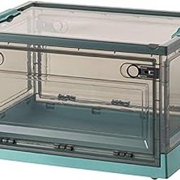 LYLA Multipurpose Folding Storage Box Stackable Storage Box for Cds Brown Green-picture-0