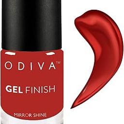 ODIVA Gel Finish Nail Polish Quick Drying, Metallic Finish, Long Lasting, Chip resisting Formula with High Shine & Full Coverage, 11 ML (028 Fiery Red (Dark Red))-14
