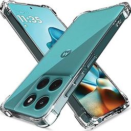 Pikkme Back Cover for Moto Edge 60 Fusion 5G PC + TPU Clear Transparent Raised Edges Shockproof Protective Phone Bumper Case(Transparent)-image-95