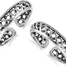 lecalla 925 Sterling Silver Women's Toe Rings | BIS Hallmarked Antique Designer Toe Rings for Women | Elegant and Comfortable Toering jewelry Gift-picture-43