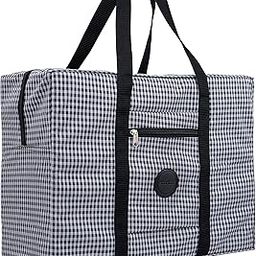 Rexine 21 Cm Foldable Faux Leather Travel Duffle Bag Large Capacity Folding Lightweight Overnight Carry-On Duffel In Trolley With Handle Travel Luggage Bag For Women (Black,50 X 21X 38 Cm)-picture-37