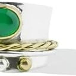 925 Sterling Silver Three Dots Gem Eye Fluid Ring- Green Onyx | Unisex Minimalist Fluid Band with Spiritual Symbolism, Modern Mystic Jewellery for Men & Women-image-86