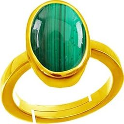 Unheated Untreated 8.25 Ratti 7.55 Carat Natural Malachite Gemstone Ring for Women's and Men's-image-11