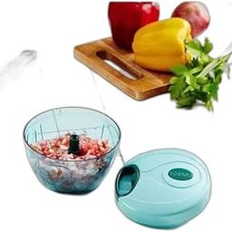 Handy Vegetable and Fruit Mini Dori Chopper 3 Stainless Steel Blades for Kitchen Cutter, Chatni, Gravy, Paste (Multicolor,450ML)|Design - 68 Food Choppers-image-27