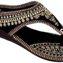 Women Ethnic Slippers for Girls Velvet Embroidery Stylish Chappal Fashion Sandals Flats for Office Casual-image-43