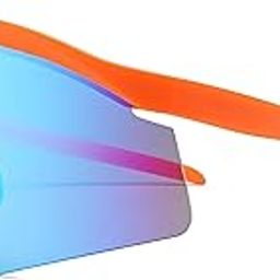 HUVORA ZigZag Shield Sports Sunglasses for Cricket Cycling | UV Protected Anti Glare Mirrored Goggles for Men | Anti Fog, Water Repellant, Shatter Resistant, Stylish Branded Coolers (Orange Blue)-image-26
