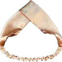 Pure Silk Headband to control frizz | 25 Momme Pure Mulberry Silk Twisted Headband for Women & Girl with silk covered elastic | Pure silk Hair band for Daily use Fashion or Sports | Gold-image-9