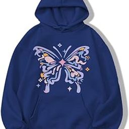 Cute Butterfly Hoodie Sweatshirt Anime Girl Women Anime Causal Stylish Latest Black Lavender Beige Peach White-image-7