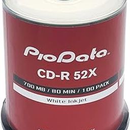 PioData CD-R 52X 700MB Moisture Resistant White Inkjet Printable CD-R Blank Discs – 100 Disc Cake Box Spindle, Printable CDR Discs for Music, Data-picture-27