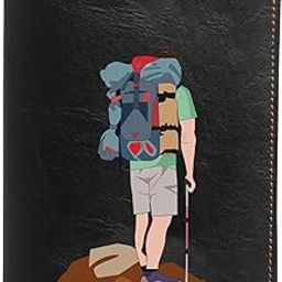Vegan Leather Passport Cover for Men | Ultra Violet Rover Leather Passport Accessories for Travel (Black)-image-72