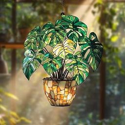 Monstera Leaves Acrylic Suncatcher Window Hanging Plant Mom Gift Garden Decor Plant Lady Lover Gift-image-35