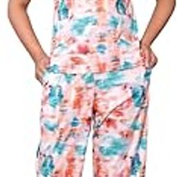 Women's Tie-Dye Printed Co-Ord Set – Relaxed Fit T-Shirt and Pyjama | Stylish Nightwear & Loungewear Set-image-91