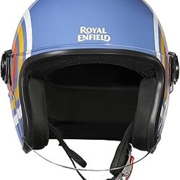 Royal Enfield Open face Helmet Copter of Radial I ABS GL Blue M57 | Material- ABS | Certification- ISI-image-13
