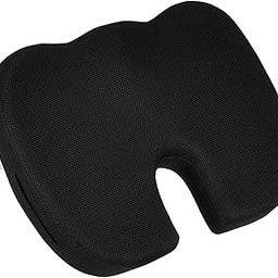 Amazon Basics Non-Slip Coccyx Seat Cushion for Tailbone, Sciatica & Lower Back Pain Relief |Ergonomic Contoured Cushion for Office/Home Chair,Car Seat & Wheelchair- Large, Upto 100 kg Wt, Mesh Black-93
