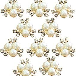 Pearl Moti Rhinestone Beads – Golden Base with White Pearls | Floral Embellishment for Hair Accessories, Jewellery & Craft (Pack of 10)-image-46