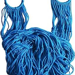 CRM TRADERS® Handcrafted Nylon Rope Hammock Swing Hanging Net Mesh Sleeping Bed for Kids - Blue-26