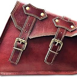 Creative Art & Craft Leather Side Saddle Bag/Motorcycle Side Bag Pannier Bags Retro Look/Travel Bag/Avenger Tool Bag Storage for Interceptor Continental Classic 350, Meteor (1 Piece Dark Brown)-image-31