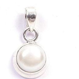 7.25 Ratti 6.00 Carat South Sea Pearl Silver Plated Pendant Locket Moti Stone Natural Certified Gemstone for Men and Women (White-image-31