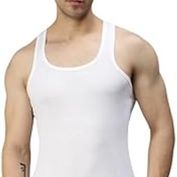 INNERO Men's Pure Cotton Regular Fit Round Neck Sleeveless Vest (White, Pack of 1)-picture-37